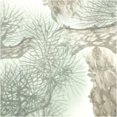 画像4: 清甫筆　長寿松　肉筆絹本掛軸（共箱） (4)