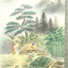 画像4: 森契雪筆　吉祥富士に鶏　肉筆絹本掛軸（共箱） (4)