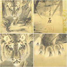 画像6: 宋石筆　猛虎図　肉筆絹本掛軸 (6)
