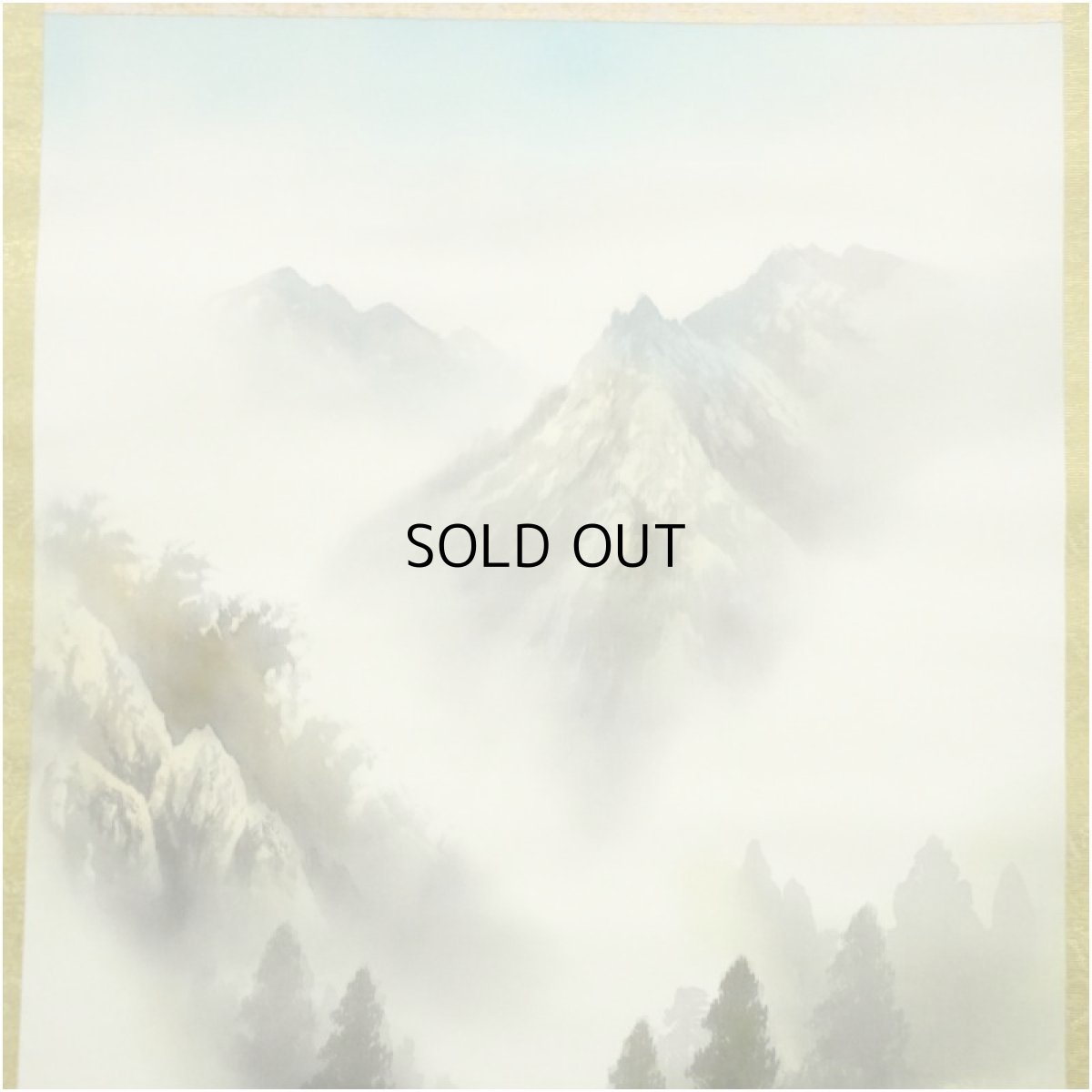 画像3: 長嘉筆　彩色山水　肉筆絹本掛軸 (3)