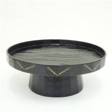 画像2: 岡本漆専堂造　漆塗松葉蒔絵高杯干菓子器（共箱） (2)