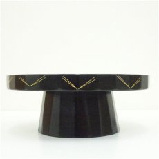 画像3: 岡本漆専堂造　漆塗松葉蒔絵高杯干菓子器（共箱） (3)