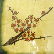 画像4: 赤津焼　彩堂造　織部梅花文果物角皿揃（共箱） (4)
