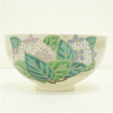 画像3: 京焼　手塚桐鳳造　仁清写紫陽花文茶碗（共箱） (3)