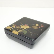 画像3: 輪島塗　草花蒔絵菓子器（共箱） (3)