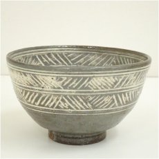 画像2: 清水茂生造　三島茶碗（共箱） (2)