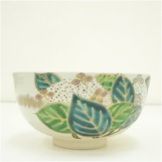 画像3: 京焼 手塚桐鳳造 仁清写紫陽花文茶碗(共箱) (3)