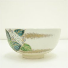 画像4: 京焼 手塚桐鳳造 仁清写紫陽花文茶碗(共箱) (4)