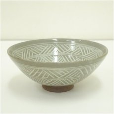 画像2: 阿漕窯造　三島茶碗（共箱） (2)