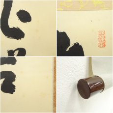 画像7: 大徳寺　三重野与雲（荊山）筆　「古松談般若」一行書　肉筆紙本掛軸（共箱） (7)