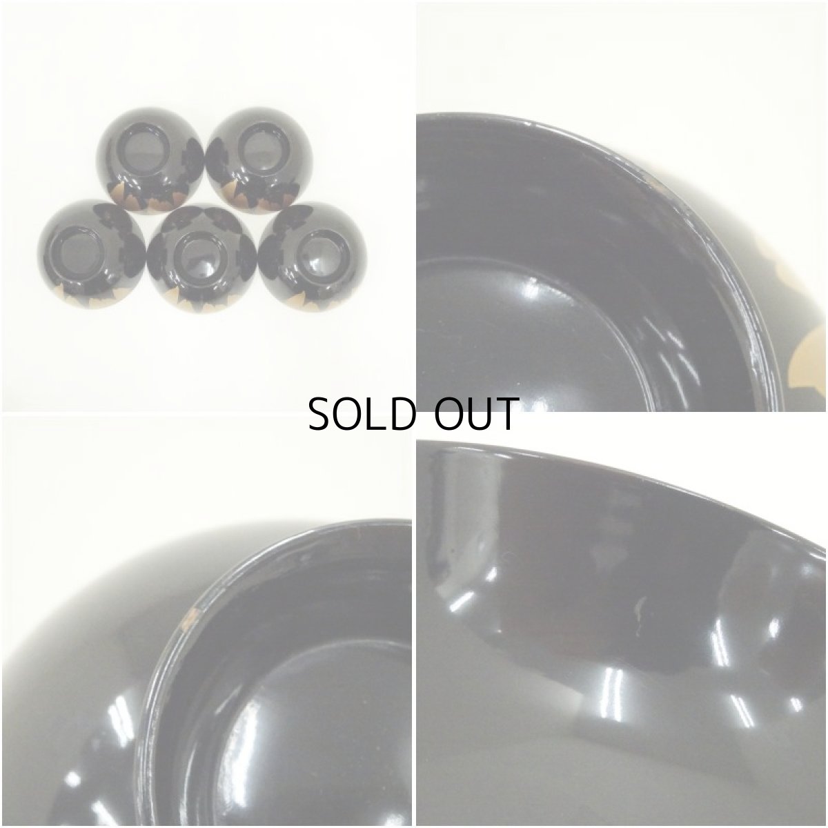 画像6: 菖蒲蒔絵吸物椀5客（共箱） (6)