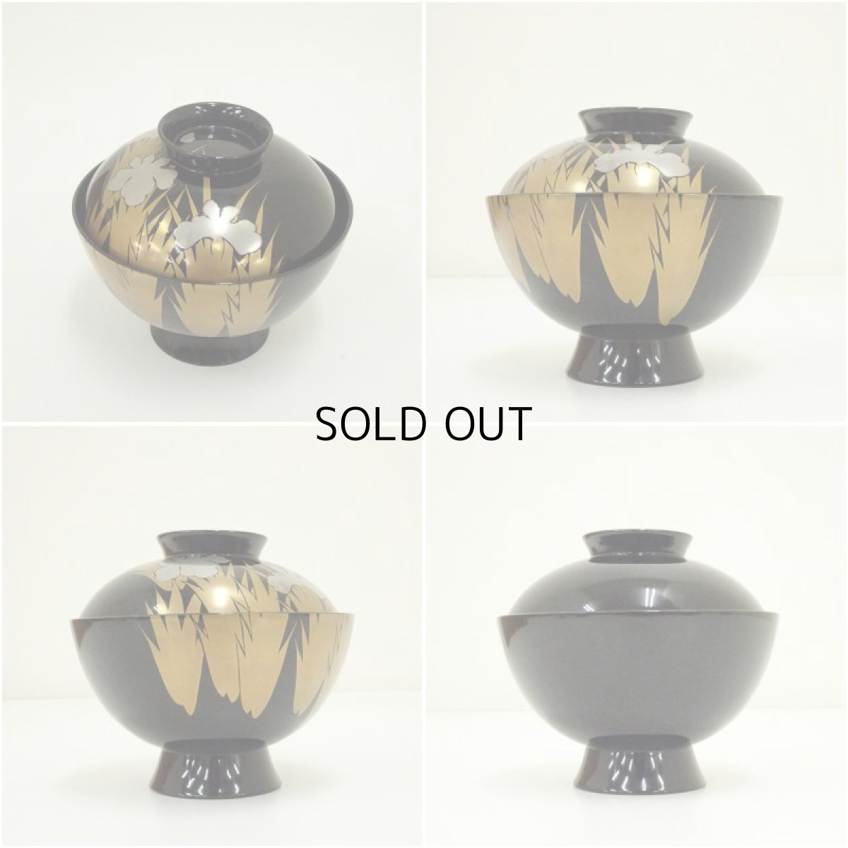 画像7: 菖蒲蒔絵吸物椀5客（共箱） (7)