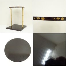 画像6: 塗師　川瀬表完造　木地溜塗三友棚（共箱） (6)