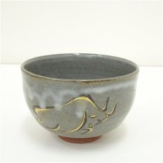 画像2: 京焼　清和窯造　京唐津牛図茶碗（共箱） (2)