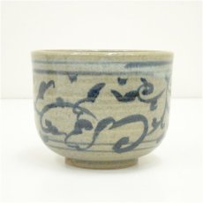 画像3: 膳所焼　岩崎新定造　灰釉染付茶碗（共箱） (3)