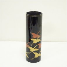 画像2: 輪島塗　鶴蒔絵花入（箱付） (2)