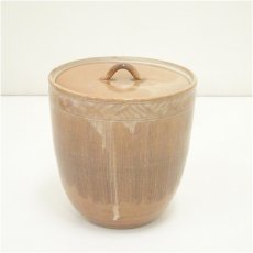 画像2: 萩焼　勝坂窯　脇本玄庵造　水指（替蓋付）（共箱） (2)