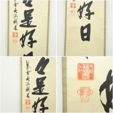画像6: 大徳寺　尾関桃林筆　「日々是好日」一行書　肉筆紙本掛軸（保護箱） (6)