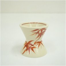 画像2: 京焼　西村徳泉造　赤絵竹蓋置（共箱） (2)