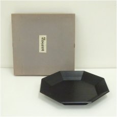 画像1: 漆塗八角盆（箱付） (1)