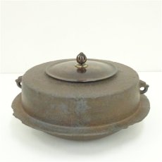 画像2: 釜屋　藤井喜左衛門造　肩衝透木釡（共箱） (2)