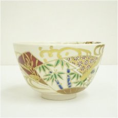 画像3: 京焼　加藤松香造　仁清扇面流し茶碗（共箱） (3)