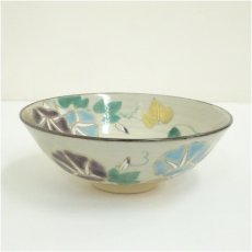 画像2: 京焼　鳴滝窯　橋本城岳造　乾山写刷毛目朝顔文平茶碗（共箱） (2)