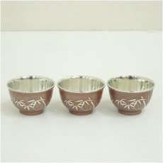 画像2: 本錫製　盃3客セット（95g）（保護箱） (2)