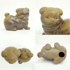 画像6: 備前焼　利陶苑　金重陶弘造　犬置物（箱付） (6)