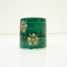 画像4: 萬古焼　加賀瑞山造　青釉利休桜蓋置（共箱） (4)