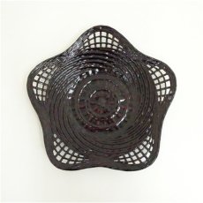 画像2: 籃胎漆器　梅形菓子器・箸・茶托5客セット（箱付） (2)
