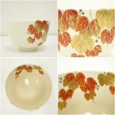 画像6: 京焼　南口閑粋造　色絵蔦茶碗（共箱） (6)