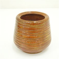 画像2: 久楽焼　琢元弥介造　きり飴釉火入（共箱） (2)