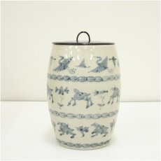 画像3: 塗師　海田宗恵・加藤唐三郎造　染付吉祥文細水指（共箱） (3)