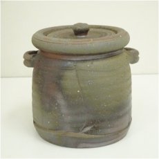 画像2: 備前焼　伊勢崎競造　耳付水指（共箱） (2)