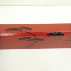 画像4: 中谷秀斎造　朱漆塗松蒔絵炉縁（共箱） (4)