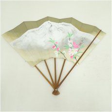 画像2: 富士図など　印刷飾扇子2点（箱付） (2)