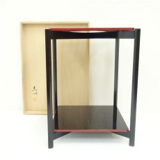 画像1: 塗師　直心造　加寿美棚（霞棚）（共箱） (1)