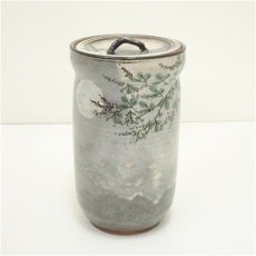 画像2: 京焼　浅見与し三造　乾山月ノ萩中置水指（共箱） (2)