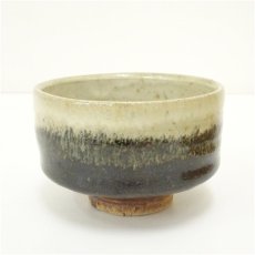 画像2: 益子焼　村田元造　白黒釉茶碗（共箱） (2)