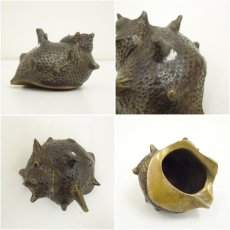 画像6: 金谷浄雲造　唐銅栄螺蓋置（共箱） (6)
