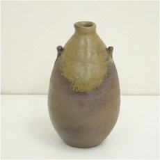 画像2: 備前焼　安井徹造　耳付花入（共箱） (2)