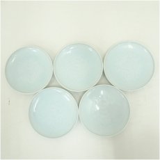 画像2: 快山窯造　青白磁牡丹文銘々皿5客（共箱） (2)