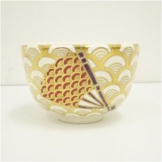 画像4: 京焼　加藤徹造　仁清風扇面茶碗（共箱） (4)