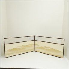 画像1: 金砂子遠山・利休梅　風炉先屏風（箱付） (1)