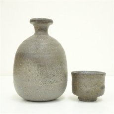 画像4: 珠州焼　自然釉酒器セット（共箱） (4)