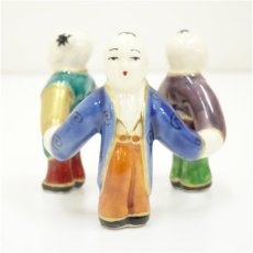 画像3: 京焼　手塚桐鳳造　仁清写三ツ人形蓋置（共箱） (3)