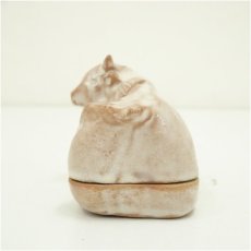 画像4: 萩焼　大和萬山窯造　干支丑香合（共箱） (4)