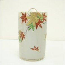 画像2: 京焼　中村陶彩造　仁清写紅葉絵細水指（共箱） (2)