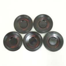 画像2: 象彦造　漆塗結び柳茶托5客（共箱） (2)